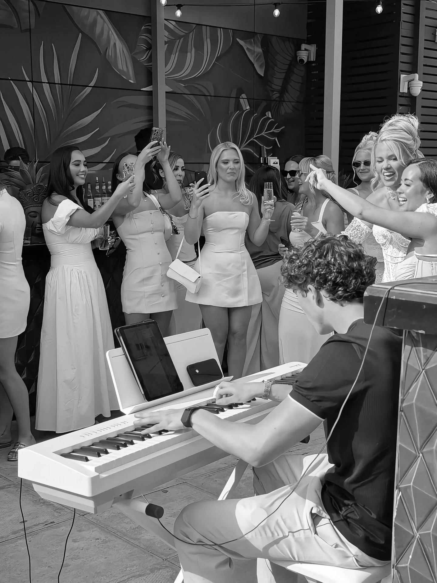Zak Gowing playing piano for a private celebration
